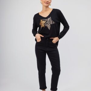 Open Παντελόνι σε Mum Fit Γραμμή | Μαύρο