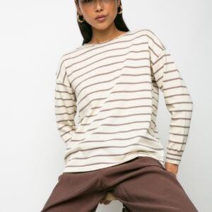 Donna Martha Μπλούζα Πλεκτή Ριγέ | Μπεζ