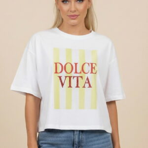 Unitee Κοντομάνικη Crop με Τύπωμα