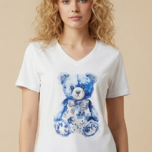 Unitee V-Neck T-shirt με Τύπωμα