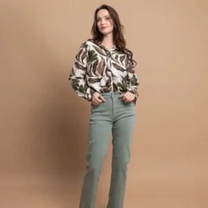 Open Παντελόνι Basic σε Ίσια Γραμμή | Χακί