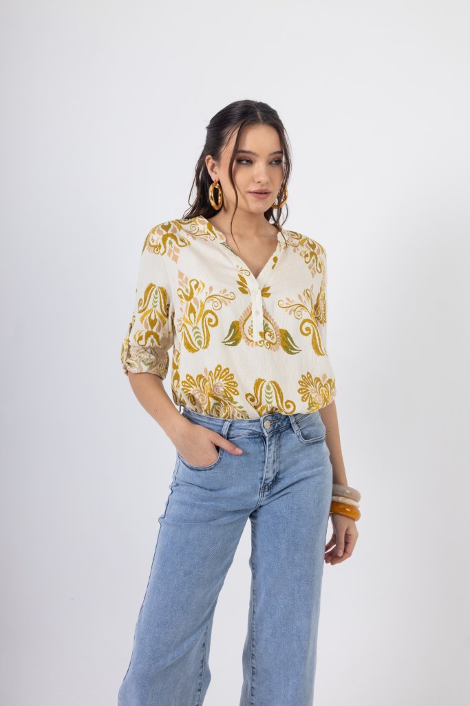 Open Πουκάμισο Εμπριμέ | Lime