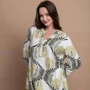 Open Πουκαμίσα με Σχέδια και Χρυσοκλωστή | Λαδί