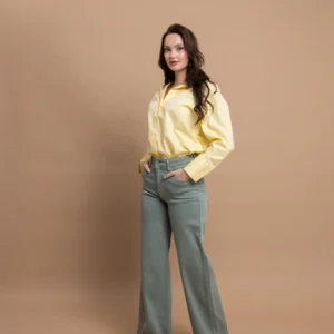 Open Παντελόνι Ισόφαρδο με Κουμπί και Φερμουάρ | Χακί