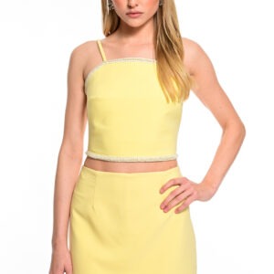 We Coss Σετ Crop Top x Skort | Kίτρινο