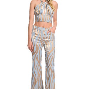 We Coss Σετ "Zebra Glow" Τοπ & Παντελόνα | Animal Print