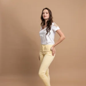 Open Παντελόνι Ψηλόμεσο με Slim Fit Εφαρμογή | Κίτρινο