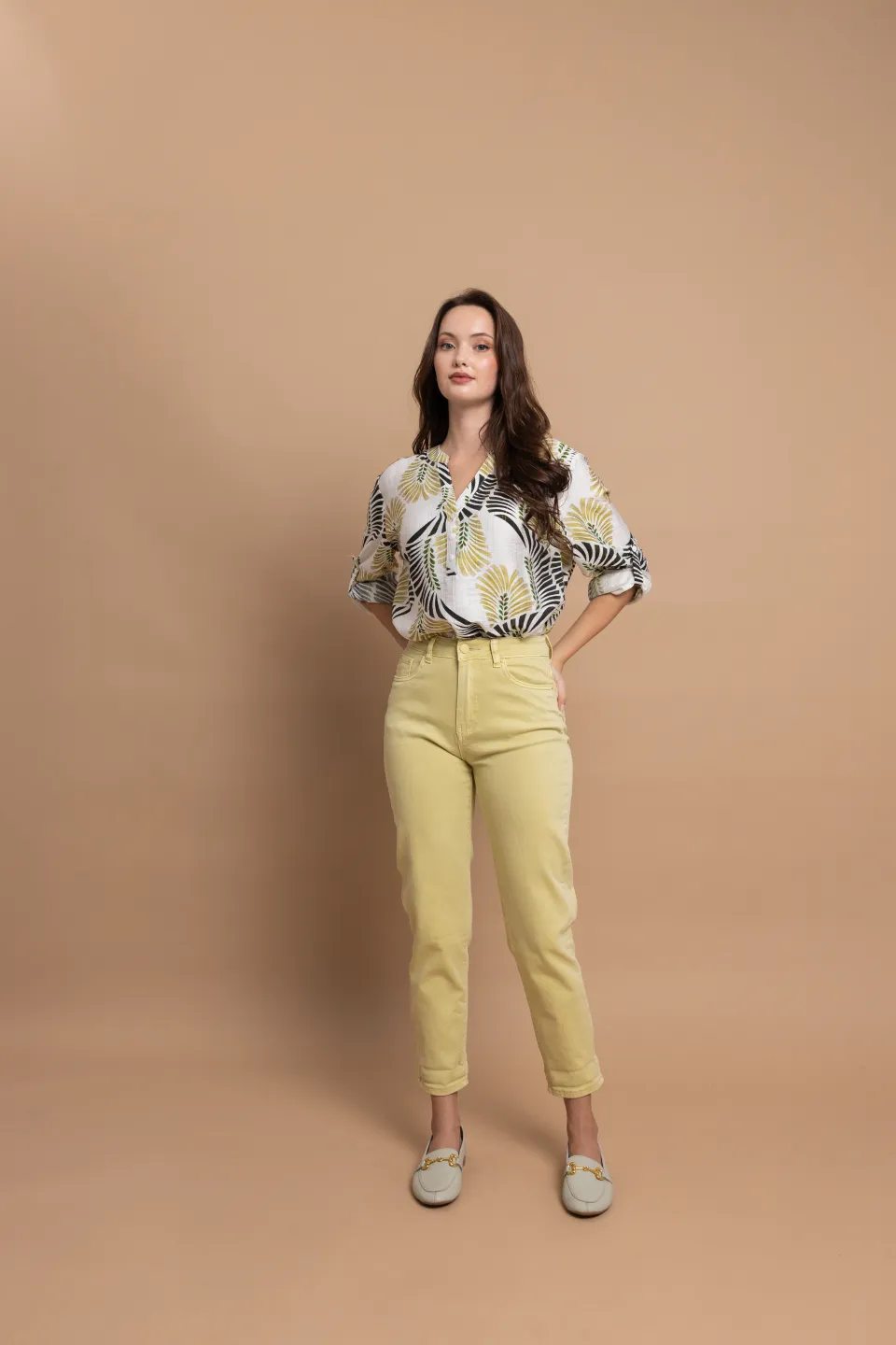 Open Παντελόνι σε Mum Fit Γραμμή | Κίτρινο