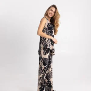 Open Σετ Αμάνικη Μπλούζα & Παντελόνα σε Paisley Print | Μαύρο