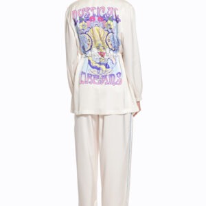 We Coss Σετ Satin Printed Jacket & Wide Leg Pants
