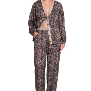 WE COSS Leopard Print relaxed παντελόνι