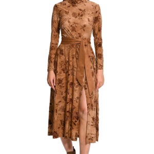 WE COSS Floral midi φόρεμα με ζώνη