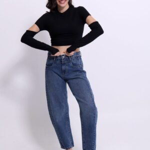 TRESOR Παντελόνι Jean High Waist Barrel Leg Denim