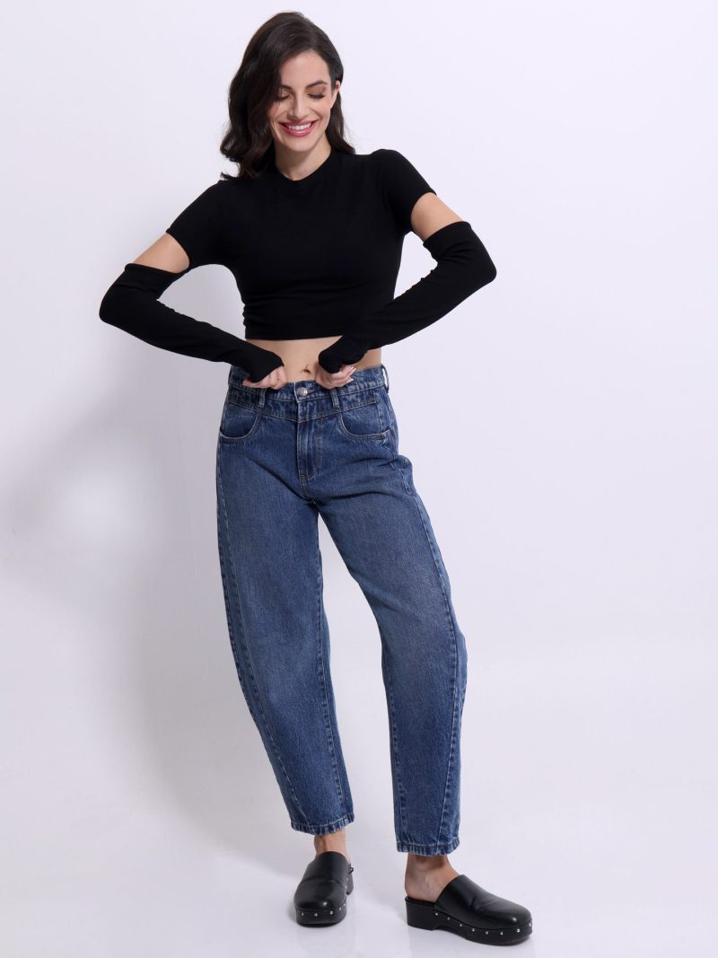 TRESOR Παντελόνι Jean High Waist Barrel Leg Denim