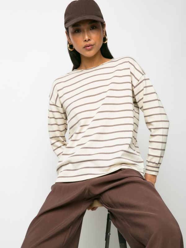 Donna Martha Μπλούζα Πλεκτή Ριγέ | Μπεζ